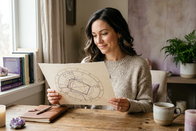 AI Generated Mujer consultando su carta astral